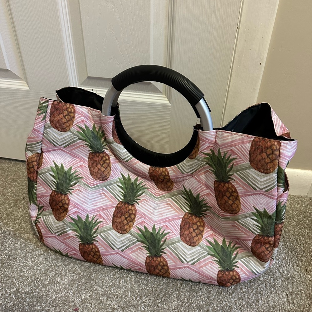 Pink Pineapple Print Women's Bag